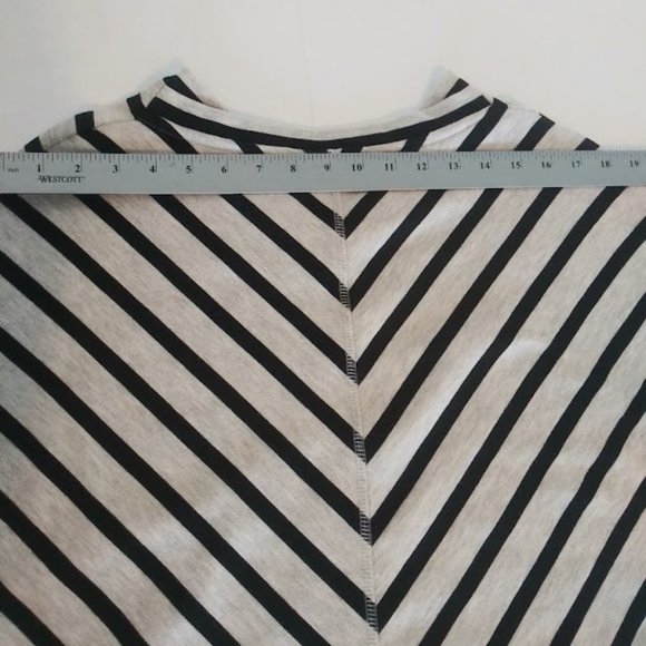 Christopher & Banks women's size S gray and black diagonal striped sweater - Picture 9 of 13
